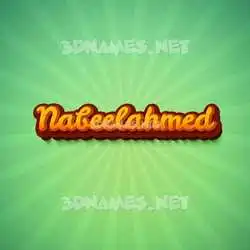 nabeelahmed in Green Rays style - 3D name wallpaper
