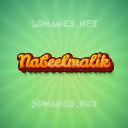 nabeelmalik in Green Rays style - 3D name wallpaper