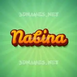 nabina in Green Rays style - 3D name wallpaper