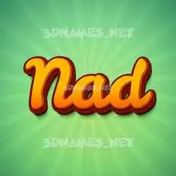 nad in Green Rays style - 3D name wallpaper