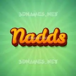 nadds in Green Rays style - 3D name wallpaper