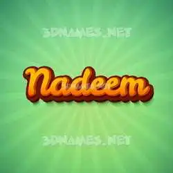 nadeem in Green Rays style - 3D name wallpaper
