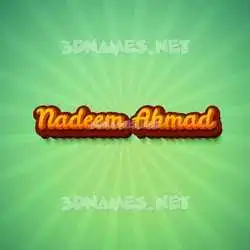 nadeem ahmad in Green Rays style - 3D name wallpaper