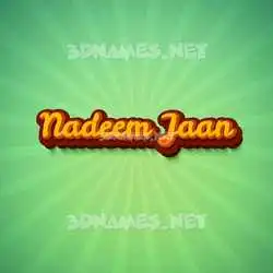 nadeem jaan in Green Rays style - 3D name wallpaper