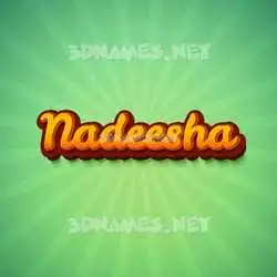 nadeesha in Green Rays style - 3D name wallpaper