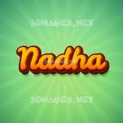 nadha in Green Rays style - 3D name wallpaper