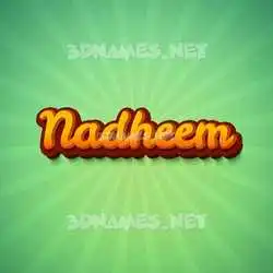 nadheem in Green Rays style - 3D name wallpaper