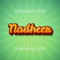 nadheer in Green Rays style - 3D name wallpaper