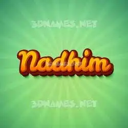nadhim in Green Rays style - 3D name wallpaper