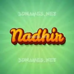 nadhir in Green Rays style - 3D name wallpaper