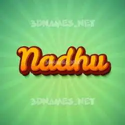 nadhu in Green Rays style - 3D name wallpaper