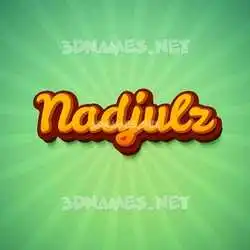 nadjulz in Green Rays style - 3D name wallpaper