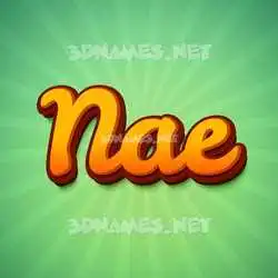 nae in Green Rays style - 3D name wallpaper