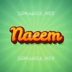 naeem in Green Rays style - 3D name wallpaper