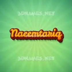 naeemtariq in Green Rays style - 3D name wallpaper