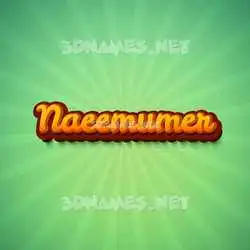 naeemumer in Green Rays style - 3D name wallpaper