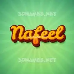 nafeel in Green Rays style - 3D name wallpaper