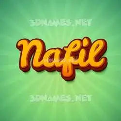 nafil in Green Rays style - 3D name wallpaper