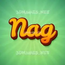 nag in Green Rays style - 3D name wallpaper