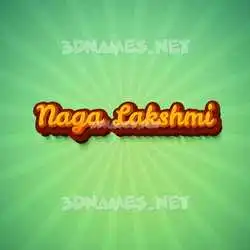 naga lakshmi in Green Rays style - 3D name wallpaper