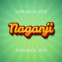 naganji in Green Rays style - 3D name wallpaper