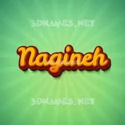 nagineh in Green Rays style - 3D name wallpaper