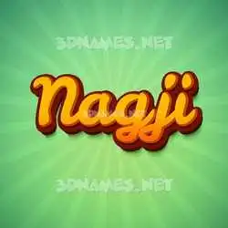nagji in Green Rays style - 3D name wallpaper
