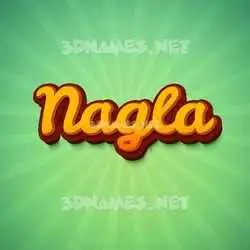 nagla in Green Rays style - 3D name wallpaper