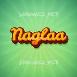 naglaa in Green Rays style - 3D name wallpaper