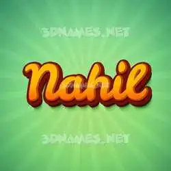 nahil in Green Rays style - 3D name wallpaper
