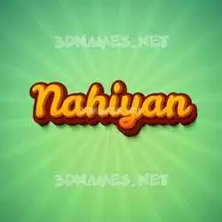 nahiyan in Green Rays style - 3D name wallpaper