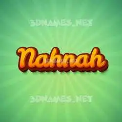 nahnah in Green Rays style - 3D name wallpaper