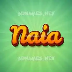 naia in Green Rays style - 3D name wallpaper