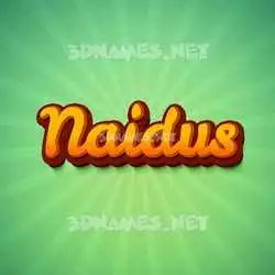 naidus in Green Rays style - 3D name wallpaper