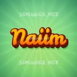 naiim in Green Rays style - 3D name wallpaper