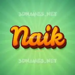 naik in Green Rays style - 3D name wallpaper