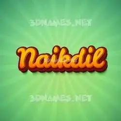naikdil in Green Rays style - 3D name wallpaper