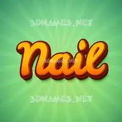 nail in Green Rays style - 3D name wallpaper
