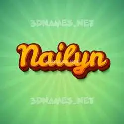nailyn in Green Rays style - 3D name wallpaper