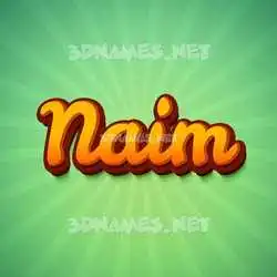 naim in Green Rays style - 3D name wallpaper