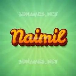 naimil in Green Rays style - 3D name wallpaper