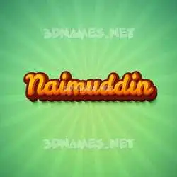 naimuddin in Green Rays style - 3D name wallpaper