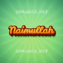 naimullah in Green Rays style - 3D name wallpaper
