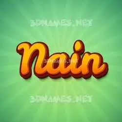 nain in Green Rays style - 3D name wallpaper