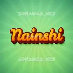 nainshi in Green Rays style - 3D name wallpaper