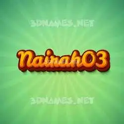 nairah03 in Green Rays style - 3D name wallpaper