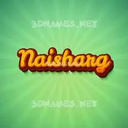 naisharg in Green Rays style - 3D name wallpaper