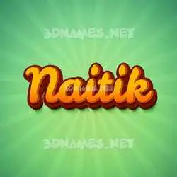 naitik in Green Rays style - 3D name wallpaper