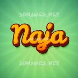 naja in Green Rays style - 3D name wallpaper