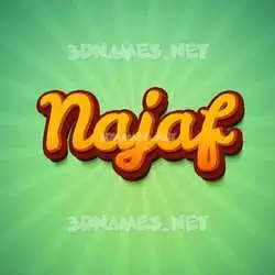 najaf in Green Rays style - 3D name wallpaper